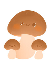 A cute cartoon vegetables. This is a mushroom. This can used for a instructional media.