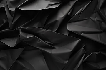 Obraz premium black crumpled paper texture background, Crumpled paper background, Generative Ai