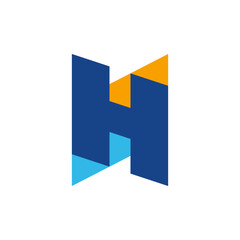 H vector logo, suitable for companies in the field of modern construction