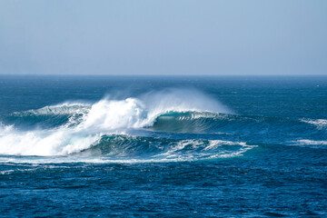 Fototapeta premium Perfect wave in Canary Islands. Ocean wave in Fuerteventura background