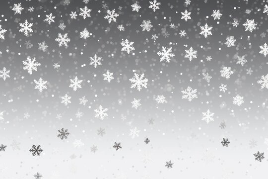  a black and white photo of snow flakes on a gray and white ombreed background with snow flakes on the left side of the image and snow flakes on the right side of the left side of the image.