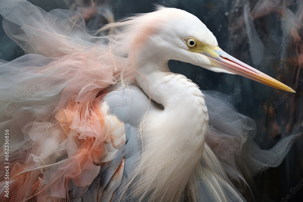 Poster a close up of a bird with a lot of feathers on it's back and wings in the back of it's body and it's