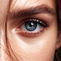 close up of female eye