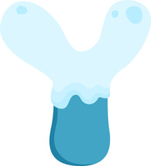 snow melt font glyph text flat vector design