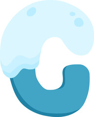 C, snow melt font glyph text flat vector design