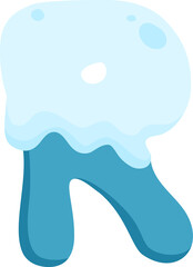 R, snow melt font glyph text flat vector design