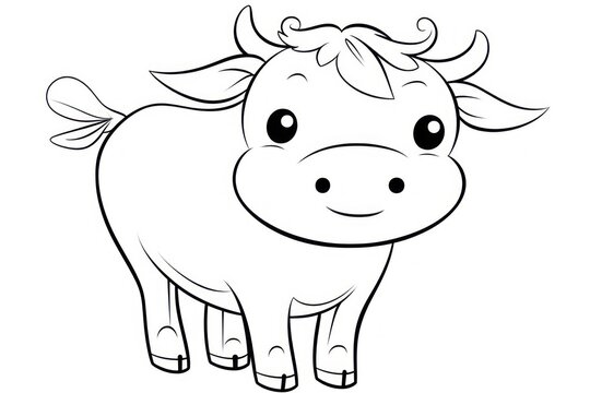  a cartoon cow with big eyes and a bow on it's head, standing in front of a white background, with a black outline of the cow's head.