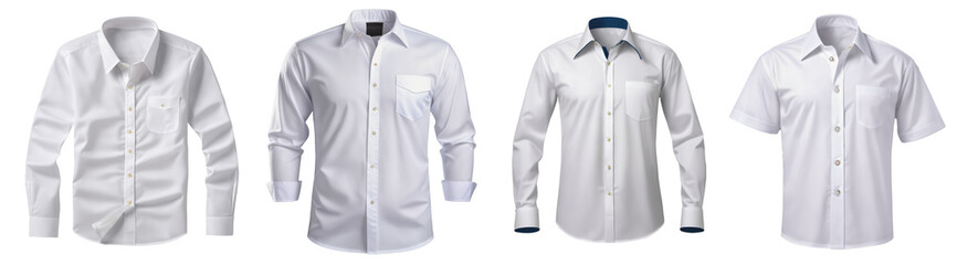 White shirts on transparent background