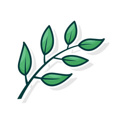 Minimalist Autumn Leaf isolated on a white background. Design for stickers, logos, web, and mobile apps. Vector - Illustration. 