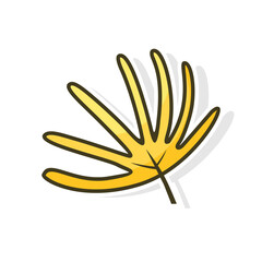 Minimalist Autumn Leaf isolated on a white background. Design for stickers, logos, web, and mobile apps. Vector - Illustration. 