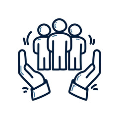 Fototapeta premium hand drawn social network icon. social care doodle icon.