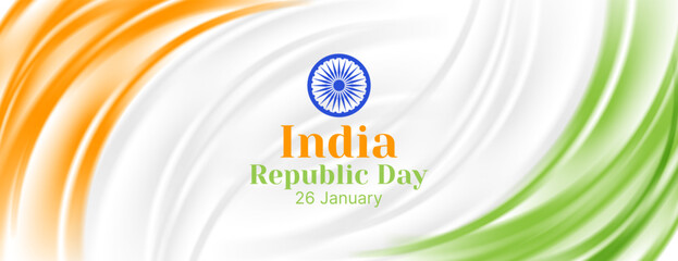 india republic day banner background design with indian flag illustration concept