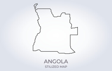 Map of Angola in a stylized minimalist style. Simple illustration of the country map.