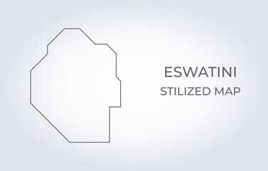 Map of Eswatini in a stylized minimalist style. Simple illustration of the country map.