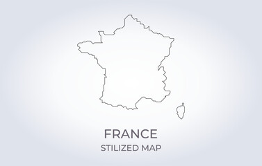 Map of France in a stylized minimalist style. Simple illustration of the country map.