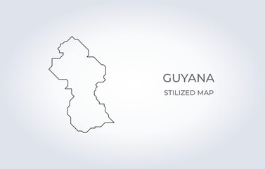 Map of Cuyana in a stylized minimalist style. Simple illustration of the country map.