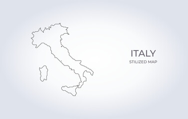 Map of Italy in a stylized minimalist style. Simple illustration of the country map.