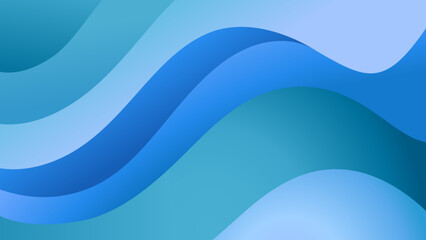 Blue azure abstract wave background presentation template	
