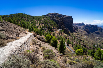 Gran Canaria. Hiking to the Roque Nublo Rock Formation.
