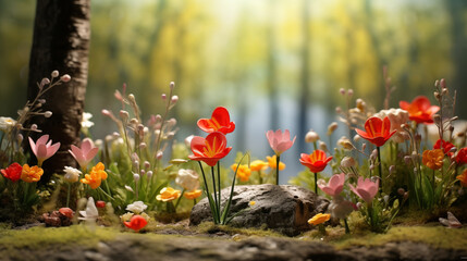 Spring abstract background for presentation 