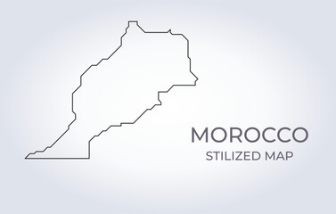Map of Morocco in a stylized minimalist style. Simple illustration of the country map.