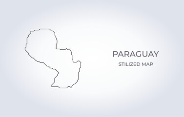 Map of Paraguay in a stylized minimalist style. Simple illustration of the country map.