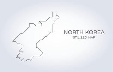 Map of North Korea in a stylized minimalist style. Simple illustration of the country map.