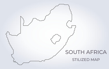 Map of South Africa in a stylized minimalist style. Simple illustration of the country map.