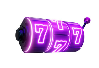 3d rendering slot machine and neon lights