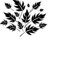 Leaves in the Wind Logo Design - All Black - Elaborate