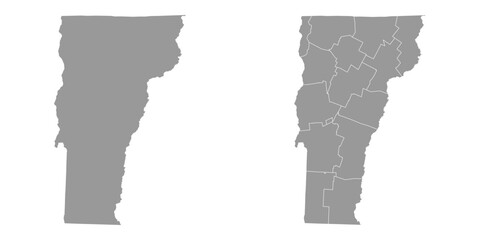 Vermont state gray maps. Vector illustration.