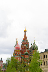 Fototapeta na wymiar St. Basil's Cathedral on Red Square in Moscow and nobody around. Kremlin