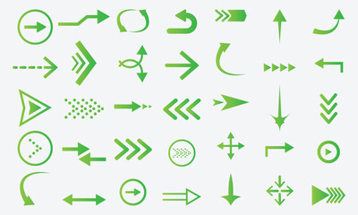 Arrow icon big sets collection of black ,green and stroke line vector illustration.
