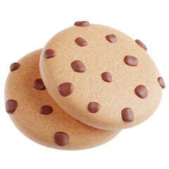 3d render cookies. Cookies 3d icon transparent background PNG
