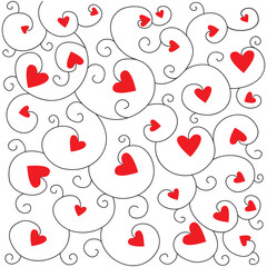 seamless background with hearts