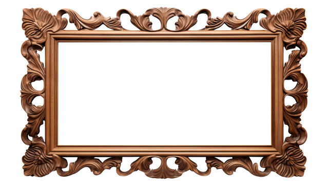 Wooden rectangular frame, cut out