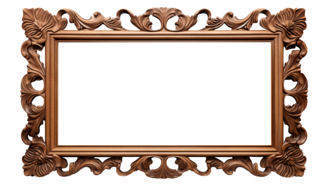 Wooden rectangular frame, cut out