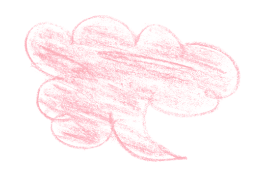 pink brush painting speech bubbles isolated on transparent background.