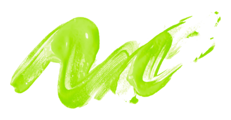 Shiny green brush watercolor painting isolated on transparent background. watercolor png