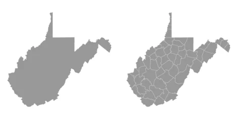 Foto op Plexiglas West Virginia state gray maps. Vector illustration. © Ruslan