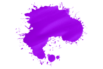 Purple watercolor background. Artistic hand paint. Isolated on transparent background.