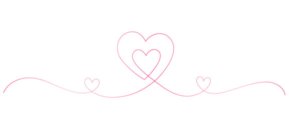 love pink line art style. line art heart. valentine, wedding, anniversary vector element.