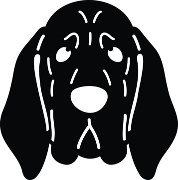 recommend clip art: Simple and adorable Bloodhound dog silhouette front head