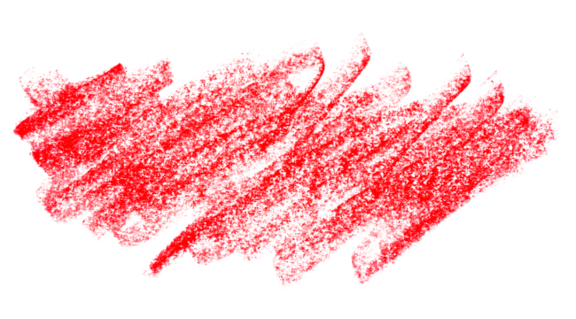 red pencil strokes isolated on transparent background