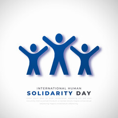 International Human Solidarity Day Paper cut style Vector Design Illustration for Background, Poster, Banner, Advertising, Greeting Card