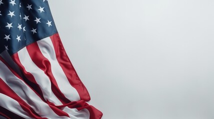 Bold American Flag in Corner Template for July 4th Independence Day