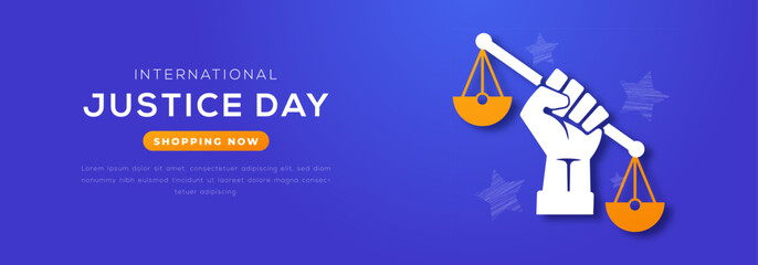 International Justice Day Paper cut style Vector Design Illustration for Background, Poster, Banner, Advertising, Greeting Card