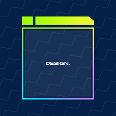Futuristic square gradient background. Pop up window vector illustration.