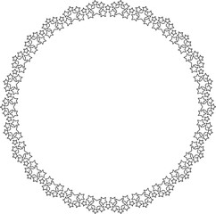 Start decoration frame in vector. Stars abstract round border.