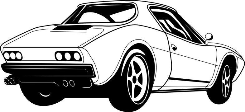 Sport car vector illustration for t shirt design